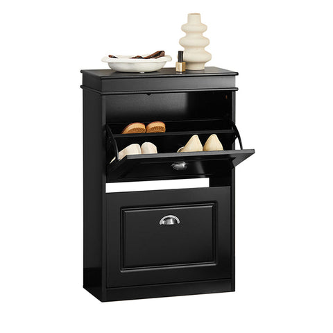 Rootz Schoenenkast met 2 kleppen - Schoenenkantelaar - Schoenenorganizer - Stevige constructie - Kan aan de muur worden bevestigd - Ruimtebesparend ontwerp - 53 cm x 82 cm x 24 cm