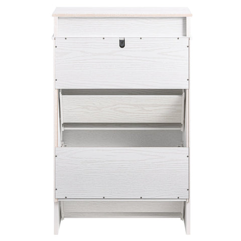 Rootz Shoe Storage Cabinet - Shoe Organizer - Footwear Compartment - Space-Saving - MDF White - 54x83x24cm