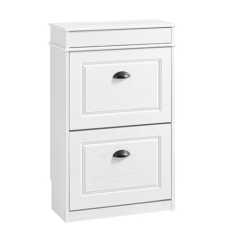 Rootz Shoe Storage Cabinet - Shoe Organizer - Footwear Compartment - Space-Saving - MDF White - 54x83x24cm