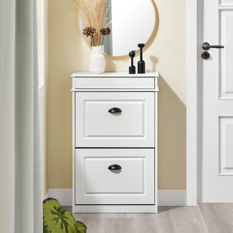 Rootz Shoe Storage Cabinet - Shoe Organizer - Footwear Compartment - Space-Saving - MDF White - 54x83x24cm