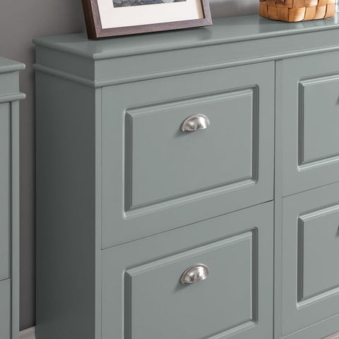 Rootz Shoe Cabinet with 4 Flaps - Shoe Tipper - Shoe Organizer - FSC Certified - Sturdy Construction - Wall Attachable - 105cm x 82cm x 24cm