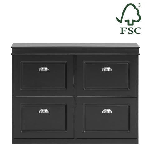 Rootz Schoenenkipperkast - Schoenenopbergorganisator - Schoenenkast - FSC-gecertificeerd - Stevig en veilig - Aan de muur te bevestigen - 105 cm x 82 cm x 24 cm - Zwart