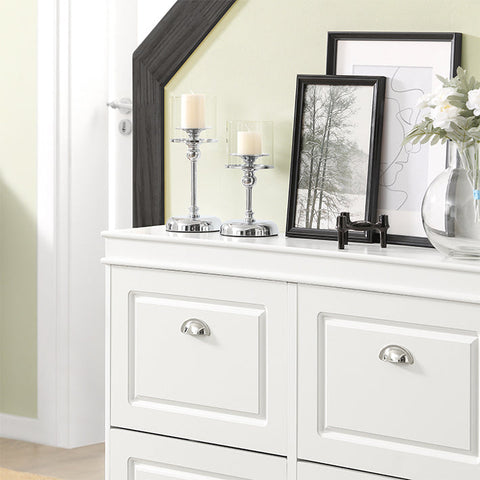 Rootz White Shoe Cabinet - Shoe Tipper - Shoe Storage Organizer - FSC Certified - Sturdy Construction - Wall Attachable - 105cm x 83cm x 24cm