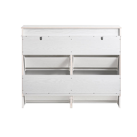 Rootz Shoe Cabinet - Footwear Storage - Shoe Organizer - Space-Saving Design - 105x83x24cm - White MDF