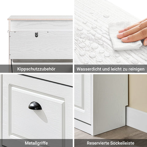 Rootz Shoe Cabinet - Footwear Storage - Shoe Organizer - Space-Saving Design - 105x83x24cm - White MDF