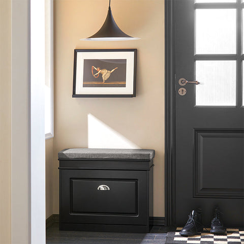 Rootz Shoe Cabinet Bench - Shoe Tipper - Shoe Organizer - Compact Design - Versatile Storage - Comfortable Seating - 61cm x 51cm x 24cm