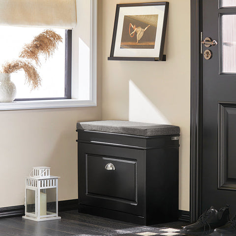 Rootz Shoe Cabinet Bench - Shoe Tipper - Shoe Organizer - Compact Design - Versatile Storage - Comfortable Seating - 61cm x 51cm x 24cm