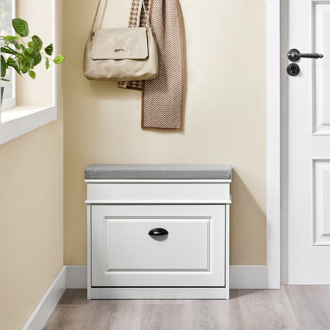 Rootz Multifunctional 2-in-1 Shoe Bench - Space-saving Storage - Shoe Shelf - Resilience Up to 113kg - 61x51x24cm