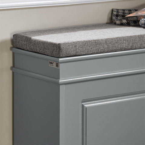 Rootz Schoenenkast met Zitting met Kussen - Schoenenbank - Schoenenorganizer - Veelzijdige opbergruimte - Comfortabele zit - Eenvoudige montage - 75 cm x 51 cm x 24 cm