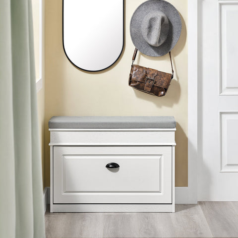 Rootz Shoe Bench - Space-Saving Design - Multifunctional Shoe Rack - Durable MDF - Supports 180kg - 75cm x 51cm x 24cm