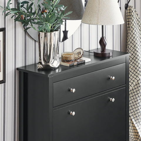 Rootz Shoe Cabinet - Entryway Storage - Shoe Organizer - MDF - Spacious Drawer - 80cm x 108cm x 25cm - Pre-sale Until 16/10/2024