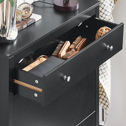 Rootz Shoe Cabinet - Entryway Storage - Shoe Organizer - MDF - Spacious Drawer - 80cm x 108cm x 25cm - Pre-sale Until 16/10/2024