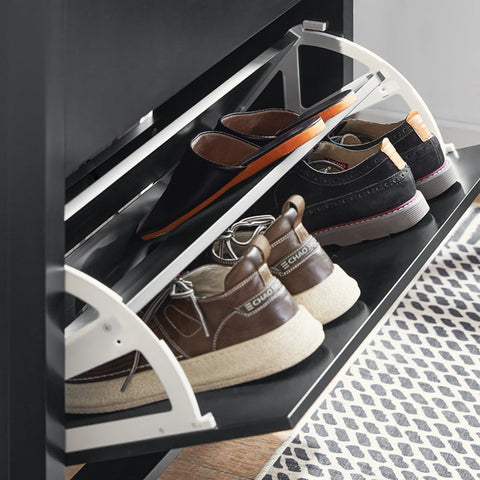 Rootz Shoe Cabinet - Entryway Storage - Shoe Organizer - MDF - Spacious Drawer - 80cm x 108cm x 25cm - Pre-sale Until 16/10/2024