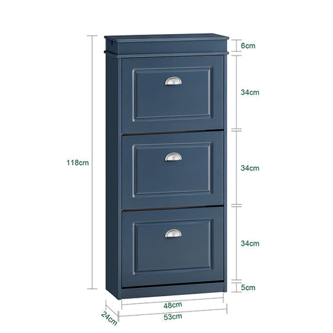 Rootz Shoe Cabinet - Shoe Storage - Footwear Organizer - Elegant & Stable Design - 53x118x24cm - Ideal for Small Entrances