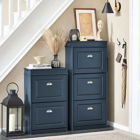 Rootz Shoe Cabinet - Shoe Storage - Footwear Organizer - Elegant & Stable Design - 53x118x24cm - Ideal for Small Entrances