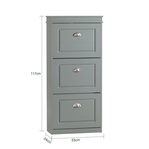 Rootz Shoe Cabinet with 3 Flaps - Shoe Tipper - Shoe Organizer - FSC Certified - Wall Attachable - 100% Recyclable Packaging - 53cm x 117cm x 24cm