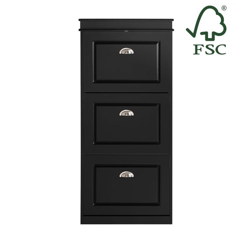 Rootz Shoe Cabinet with 3 Flaps - Shoe Tipper - Shoe Dresser - FSC Certified - Sturdy Construction - Wall Attachable - 53cm x 117cm x 24cm