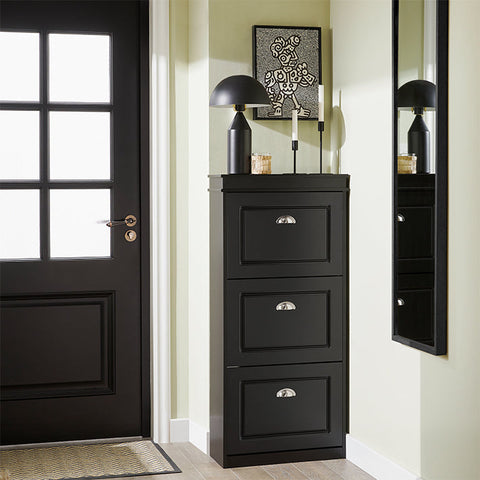 Rootz Shoe Cabinet with 3 Flaps - Shoe Tipper - Shoe Dresser - FSC Certified - Sturdy Construction - Wall Attachable - 53cm x 117cm x 24cm