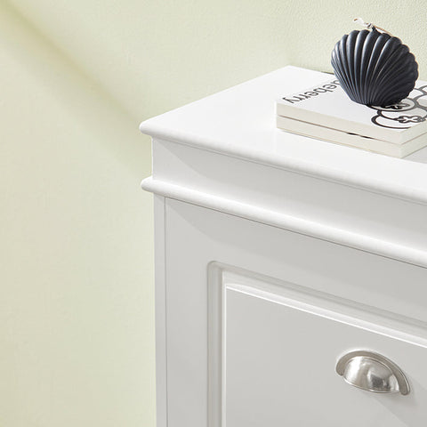 Rootz White Shoe Cabinet - Shoe Tipper - Shoe Organizer - FSC Certified - Sturdy Construction - Wall Attachable - 53cm x 117cm x 24cm