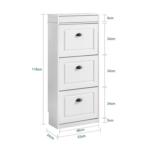 Rootz Shoe Cabinet - Shoe Tipper - Storage Shelf - Space-Saving Design - 53cm x 118cm x 24cm