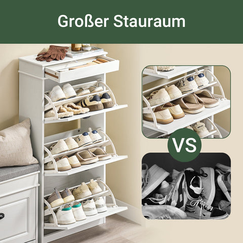 Rootz Shoe Cabinet - Shoe Tipper - Storage Shelf - Space-Saving Design - 53cm x 118cm x 24cm