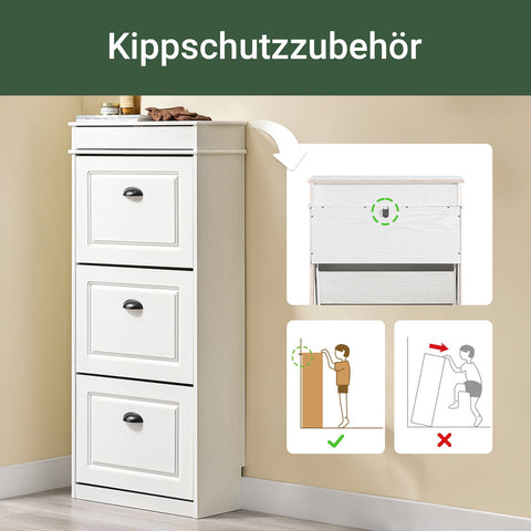 Rootz Shoe Cabinet - Shoe Tipper - Storage Shelf - Space-Saving Design - 53cm x 118cm x 24cm