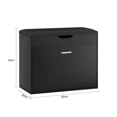 Rootz Shoe Bench with Storage - Shoe Tipper - Sitting Chest of Drawers - Space-Saving Design - Hidden Compartment - Comfortable Seat Cushion - 60cm x 50cm x 30cm