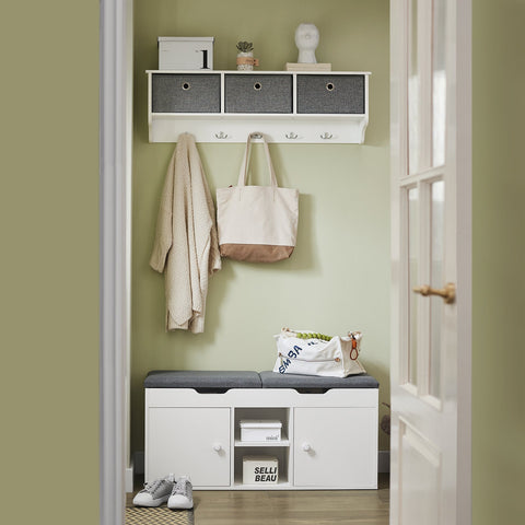 Rootz Shoe Storage Bench - Entryway Bench - Shoe Organizer - Adjustable Shelves - Dual-Seat - Space-Saving - 100cm x 48cm x 34cm