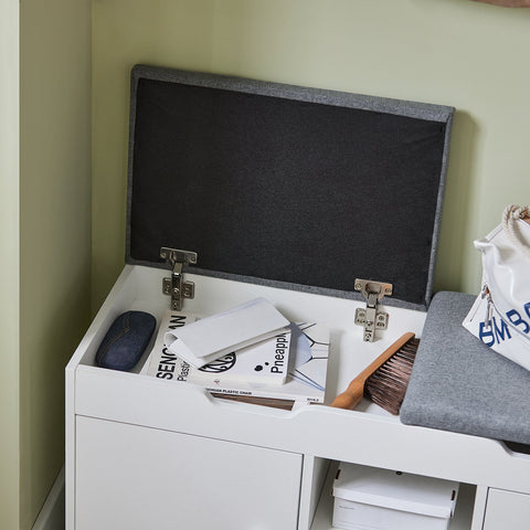 Rootz Shoe Storage Bench - Entryway Bench - Shoe Organizer - Adjustable Shelves - Dual-Seat - Space-Saving - 100cm x 48cm x 34cm