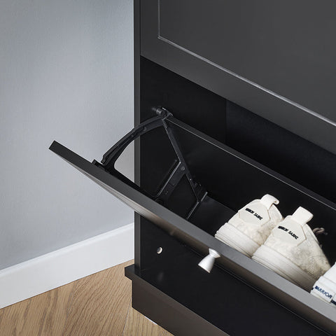 Rootz Shoe Storage Cabinet - Shoe Organizer - Entryway Shoe Rack - Space-Saving Design - 76x79x18cm