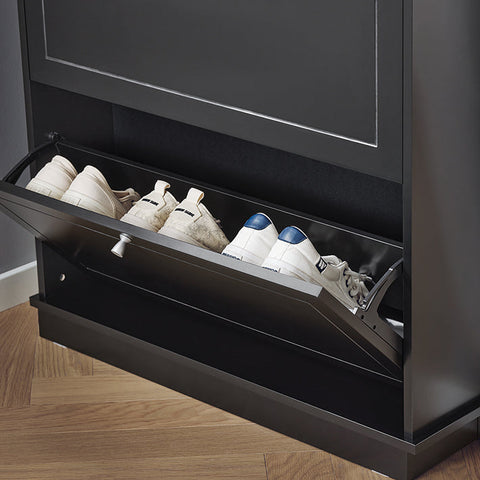 Rootz Shoe Storage Cabinet - Shoe Organizer - Entryway Shoe Rack - Space-Saving Design - 76x79x18cm