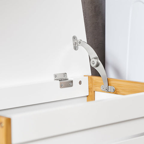 Rootz Laundry Chest - Laundry Collector - Laundry Basket - MDF and Bamboo - Spacious Storage - Chic Design - Easy Assembly - 50cm x 30cm x 60cm