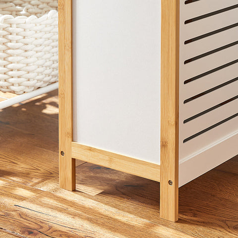 Rootz Laundry Chest - Laundry Collector - Laundry Basket - MDF and Bamboo - Spacious Storage - Chic Design - Easy Assembly - 50cm x 30cm x 60cm