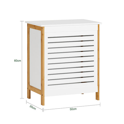 Rootz Laundry Chest - Laundry Collector - Laundry Basket - MDF and Bamboo - Spacious Storage - Chic Design - Easy Assembly - 50cm x 30cm x 60cm