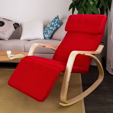 Rootz Rocking Chair - Nursing Chair - Relaxation Seat - Adjustable Comfort - Washable Cotton Cover - Modern Design - 69cm x 62cm x 73.5cm