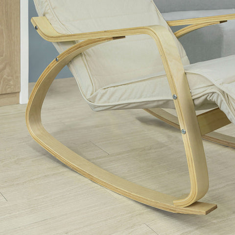 Rootz Rocking Chair - Nursing Chair - Swing Chair - 100% Cotton Cover - Adjustable Footrest - Modern Design - Birch Wood and Steel Frame - 10kg - 120kg Load Capacity - 5-Way Adjustable Footrest