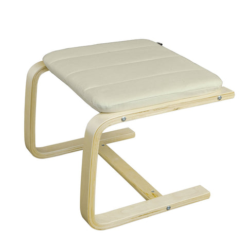 Rootz Footstool - Footrest - Ottoman - 100% Cotton Cover - Removable & Washable - Stable Beech Frame - W51 x D45 x H39 cm
