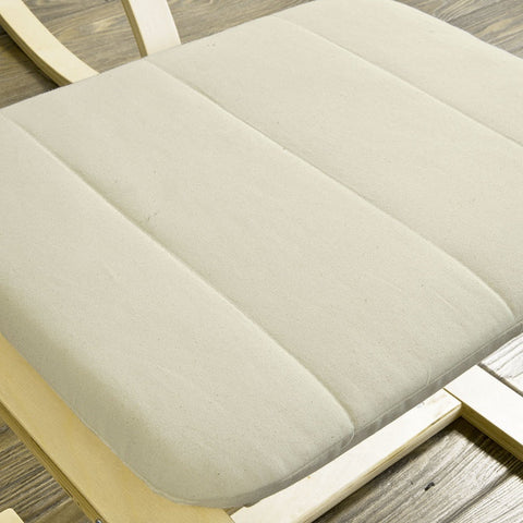 Rootz Footstool - Footrest - Ottoman - 100% Cotton Cover - Removable & Washable - Stable Beech Frame - W51 x D45 x H39 cm