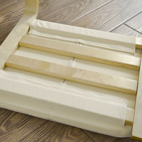 Rootz Footstool - Footrest - Ottoman - 100% Cotton Cover - Removable & Washable - Stable Beech Frame - W51 x D45 x H39 cm