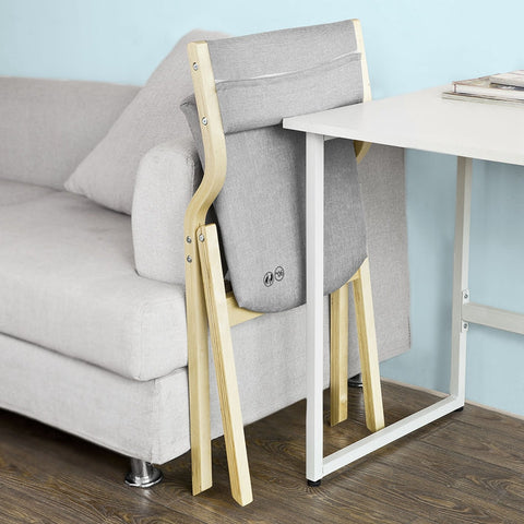 Rootz Klapstoel - Keukenstoel - Bureaustoel voor kinderen - Berkenhouten frame - Gewatteerd comfort - Afneembare wasbare hoes - 48 cm x 14 cm x 91 cm