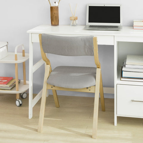 Rootz Klapstoel - Keukenstoel - Bureaustoel voor kinderen - Berkenhouten frame - Gewatteerd comfort - Afneembare wasbare hoes - 48 cm x 14 cm x 91 cm