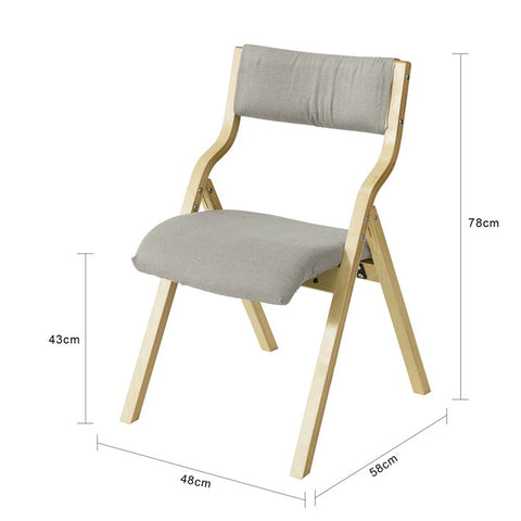 Rootz Klapstoel - Keukenstoel - Bureaustoel voor kinderen - Berkenhouten frame - Gewatteerd comfort - Afneembare wasbare hoes - 48 cm x 14 cm x 91 cm