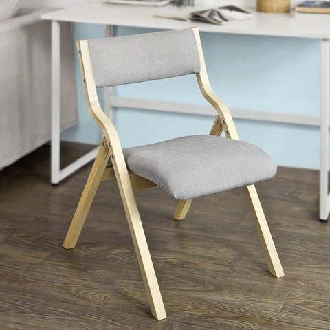 Rootz Folding Chair - Kitchen Chair - Desk Chair for Children - Birch Wood Frame - Padded Comfort - Removable Washable Cover - 48cm x 14cm x 91cm