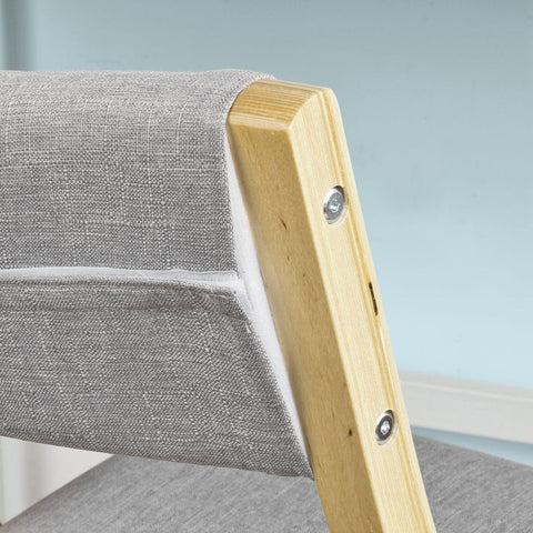 Rootz Klapstoel - Keukenstoel - Bureaustoel voor kinderen - Berkenhouten frame - Gewatteerd comfort - Afneembare wasbare hoes - 48 cm x 14 cm x 91 cm