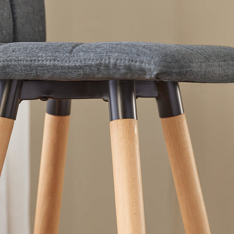 Rootz Bar Stool Set of 2 - Counter Stool - Kitchen Stools - Padded Curved Seat - All-Round Footrest - Simple Elegant Design - 44cm x 44cm x 90cm - Dark Gray