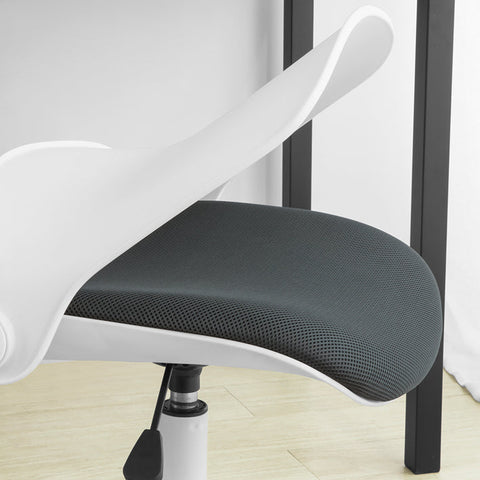 Rootz Adjustable Desk Chair - Youth Swivel Chair - Office Chair White - Foldable Backrest - Smooth 360° Wheels - Height Adjustable - 83-95cm x 50-62cm Seat Height