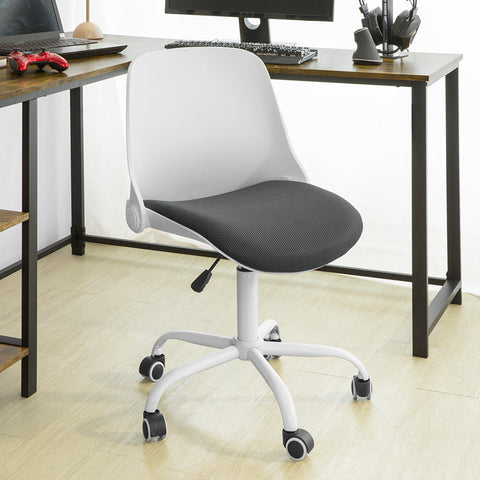 Rootz Adjustable Desk Chair - Youth Swivel Chair - Office Chair White - Foldable Backrest - Smooth 360° Wheels - Height Adjustable - 83-95cm x 50-62cm Seat Height