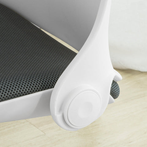 Rootz Adjustable Desk Chair - Youth Swivel Chair - Office Chair White - Foldable Backrest - Smooth 360° Wheels - Height Adjustable - 83-95cm x 50-62cm Seat Height