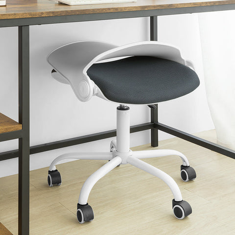 Rootz Adjustable Desk Chair - Youth Swivel Chair - Office Chair White - Foldable Backrest - Smooth 360° Wheels - Height Adjustable - 83-95cm x 50-62cm Seat Height
