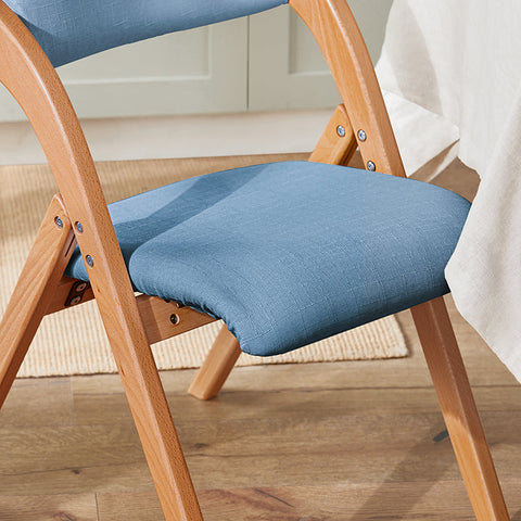 Rootz Folding Chair - Kitchen Chair - Desk Chair - Removable Washable Cover - Birch Wood Frame - 47cm x 77cm x 60cm